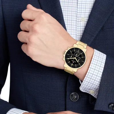 Tommy Hilfiger Multifunction Black Stainless Steel Strap for Men